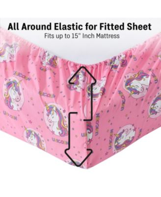 Printed Kids Bed Sheets - Multi Piece - Patterned Bed Sheet Set - Wrinkle Resistant & Ultra Soft - For Mattresses up to 15 Inches Deep