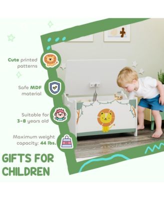 Toy Box for Kids, Toy Chest with Lid, Safety Hinges, Handles,