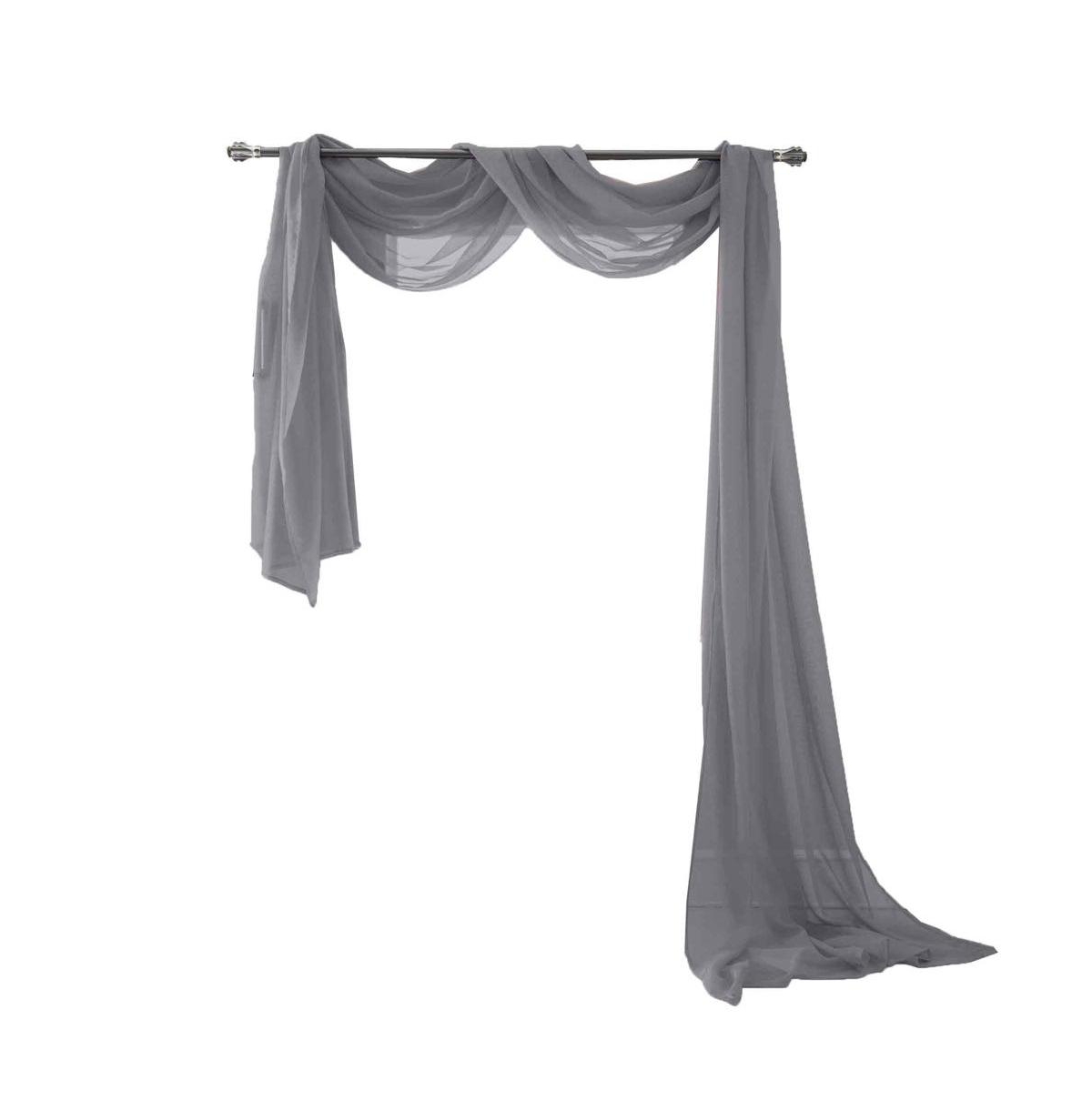 Olivia Gray Celine Decorative Sheer Curtain Scarf - 55" x 216" - Charcoal