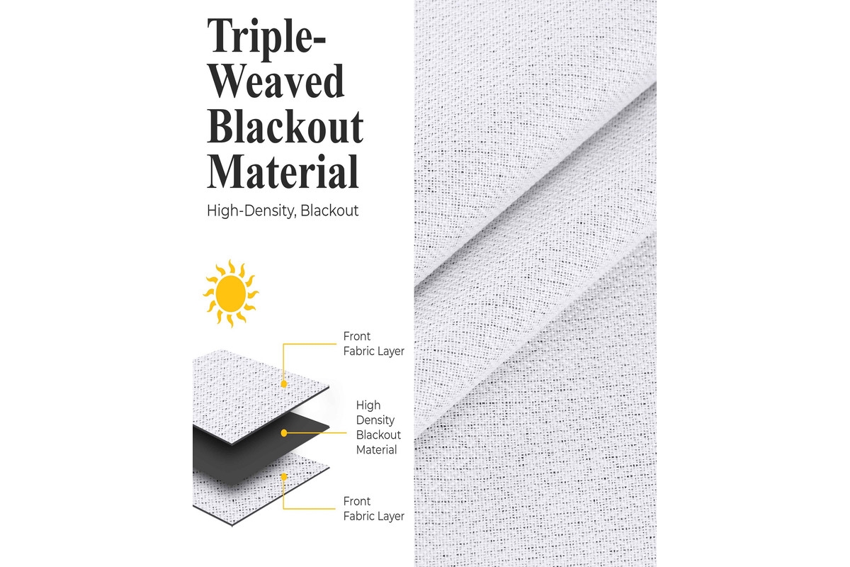 Superior Nyan 100% Blackout Machine Washable Curtains, Set of 2 Panels