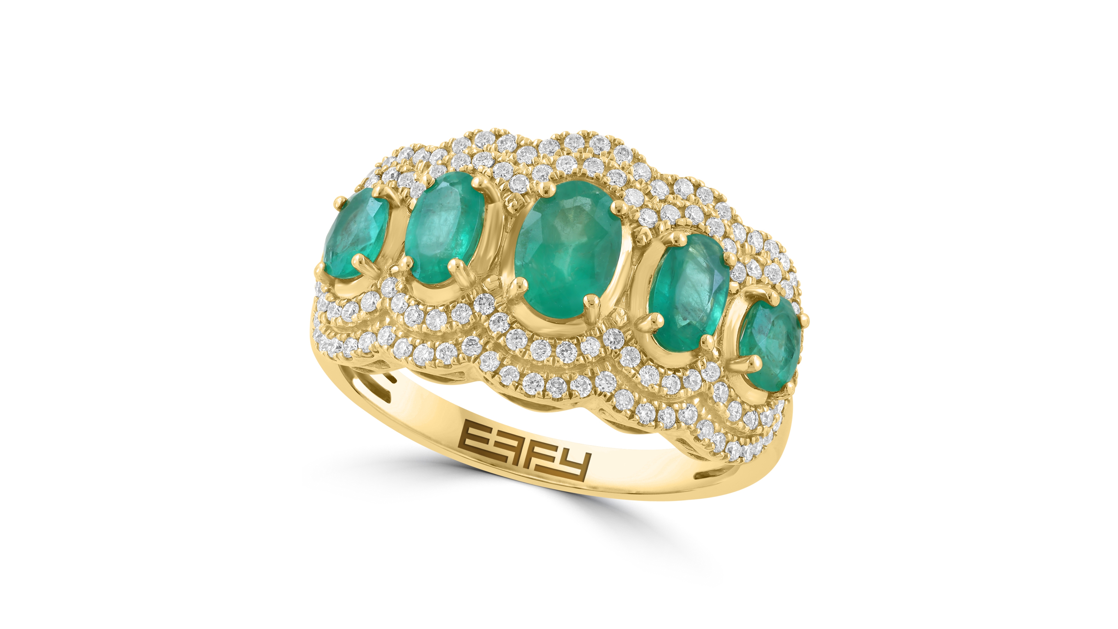 Effy Collection Gemstone (1-5/8 ct. t.w.) and Diamond (1/2 Ring 14k White Gold (Also Available Emerald)
