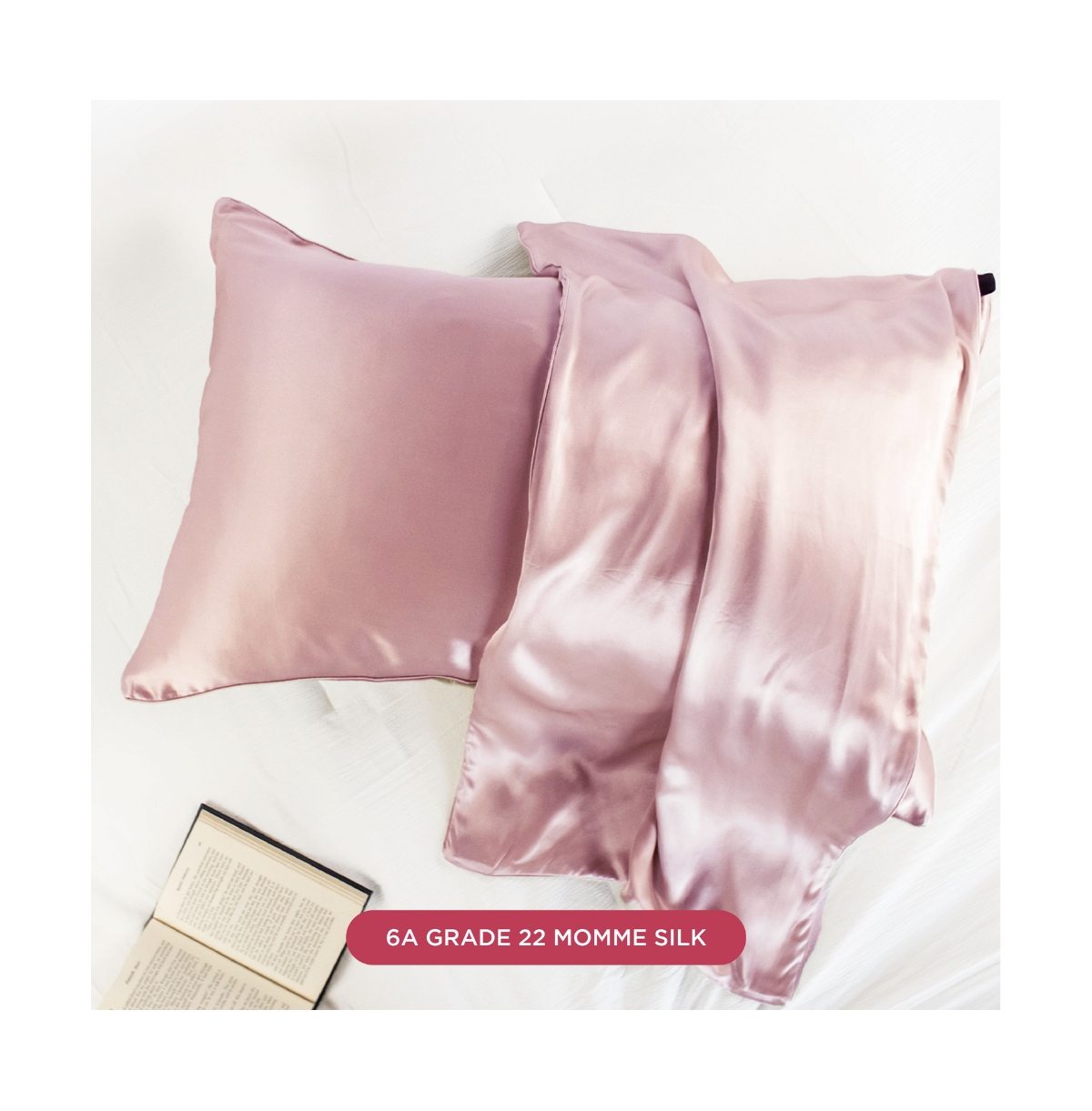 22 Momme 100% Mulberry Silk Pillowcase, Zipper