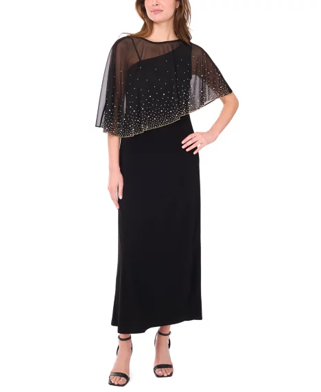 Petite Crew Neck Maxi Dress - Black