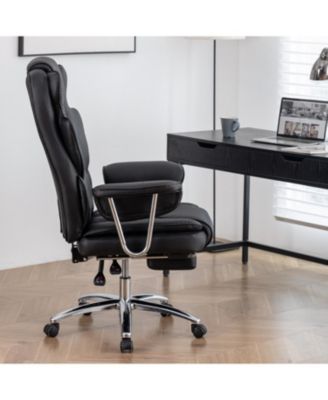 Streamdale Executive Chair with Footrest, Leather & Ergonomic