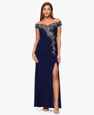 Women's Off-The-Shoulder Side Slit Ball Gown