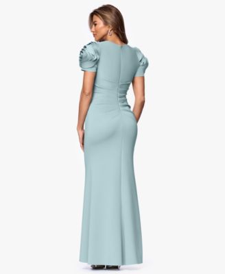 Women's Ruched Fit & Flare Gown