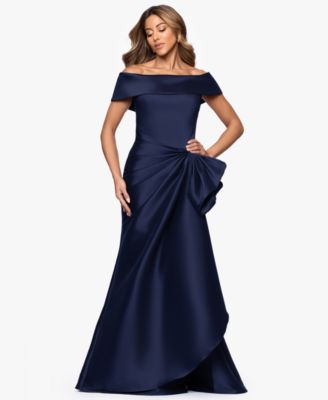 Women's Mikado Off-The-Shoulder Ruffle Ball Gown