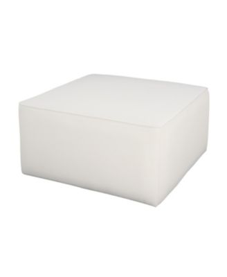 Upholstered Square Ottoman, Cream