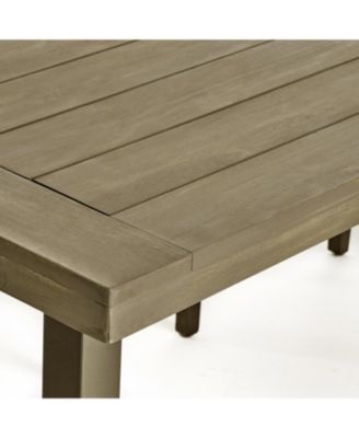 Della Acacia Wood Dining Table, Grey/Rustic Metal