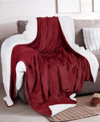 Velvet Plush Reversible Sherpa Bed Blanket