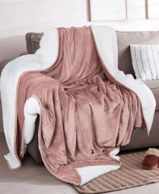 Velvet Plush Reversible Sherpa Bed Blanket