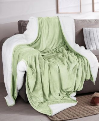 Velvet Plush Reversible Sherpa Bed Blanket