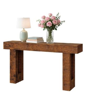 63" Long Console Table, Wooden Entry Table for Entryway, Rustic Sofa Tables Behind Couch, Foyer Hallway Tables for Entryway - Rustic Brown