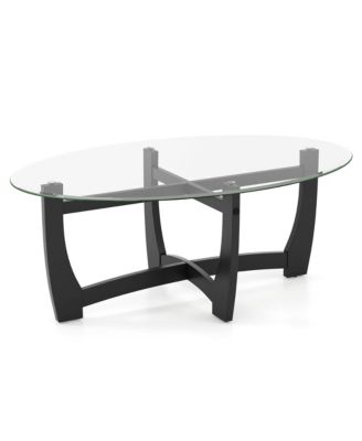 Coffee Table Modern Accent Tea Table w/ Rubber Wood Bentwood Structure