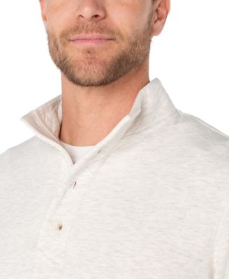 Men's Mock-Neck Button Placket Pull-On Sweatshirt