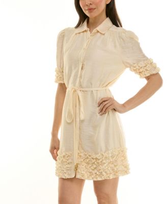 Women's Ruffle Detail Shirt Dress