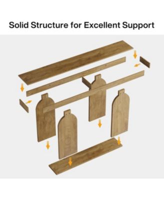 Farmhouse Wood Console Table, 70.9-Inch Entryway Accent Table with U-Shaped Base, 2-Tier Extra Long Sofa