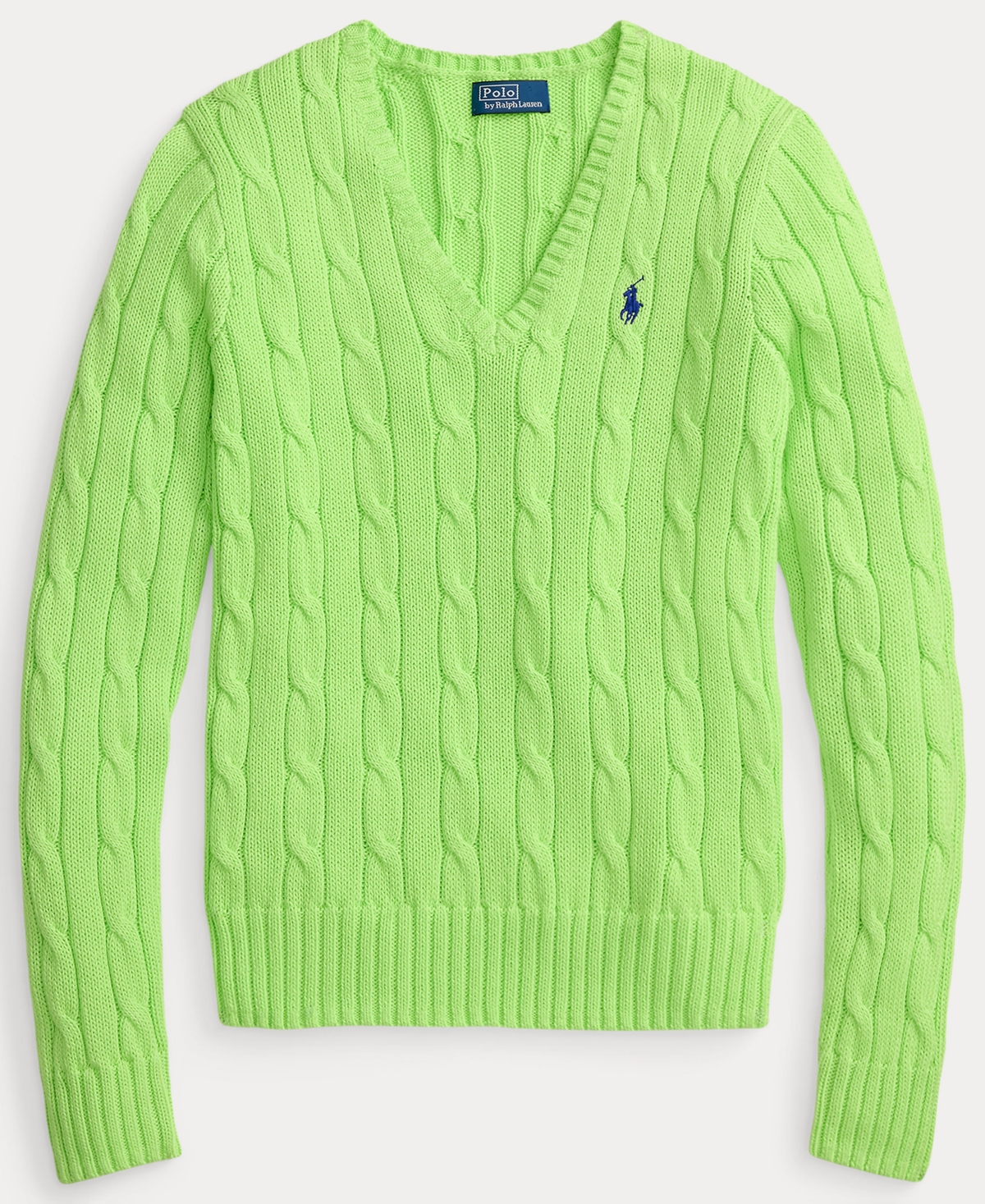 Polo Ralph Lauren Women's Cable-Knit Cotton V-Neck Sweater