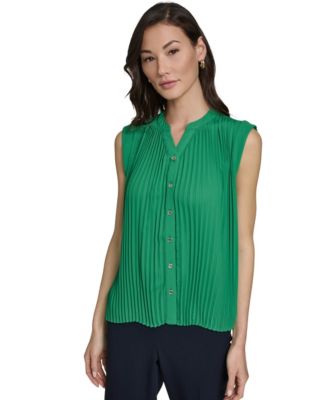 Women's Sleeveless Pleated Top