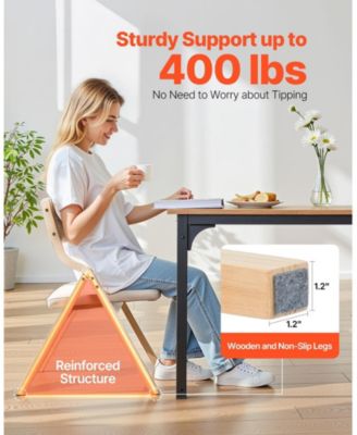 Set of 2 Wooden Folding Chairs with Soft Padded Cushions