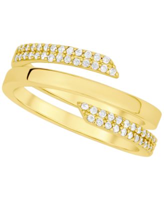 And Now This - Cubic Zirconia in 18k Gold Plated Brass Coil Ring
