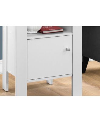 Accent Table, Side, End, Nightstand, Lamp, Storage, Living Room, Bedroom, White Laminate, Transitional