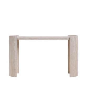 Faux Marble Console Table Narrow Sofa Table Beige