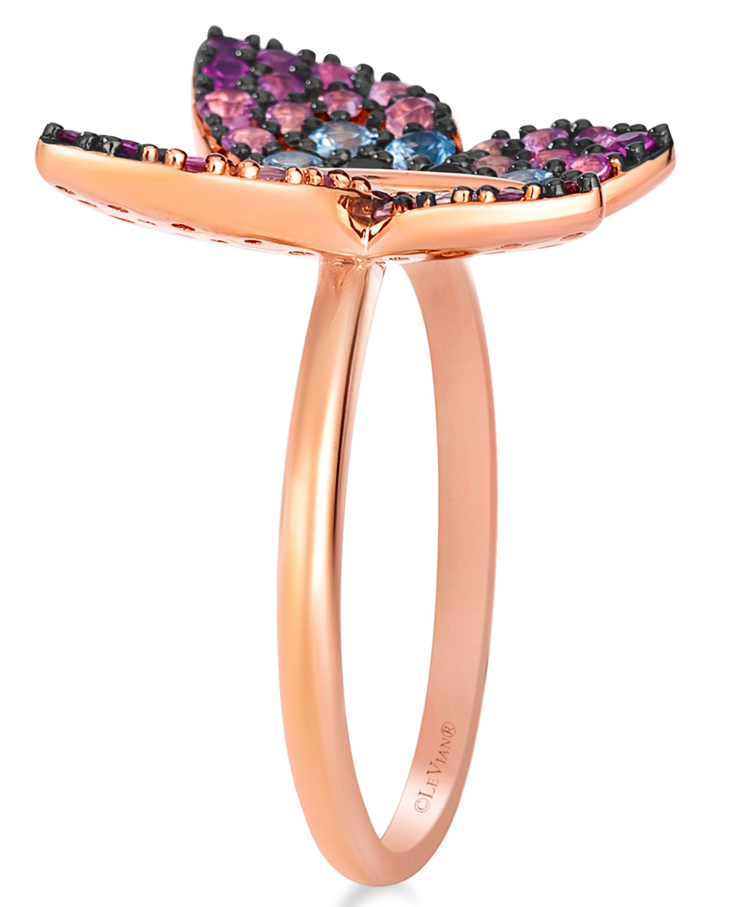Sapphire Ombre Butterfly Ring (1.15 ct. t.w.) in 14k Strawberry Gold