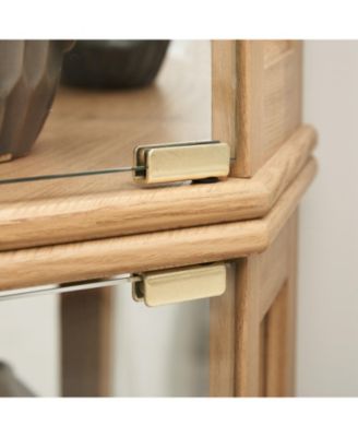 Streamdale Lighted Corner Curio Cabinet - Display Case - OAK