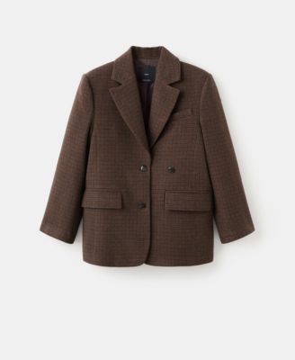 Women's Micro Houndstooth Wool Blazer