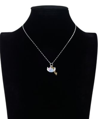 Cubic Zirconia Stitch Charm Pendant Necklace