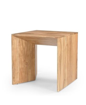Lux Solid Wood Modern Angled End Table