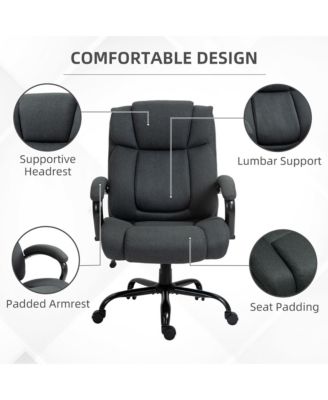 Big and Tall Executive Office Chair 484lbs, Charcoal