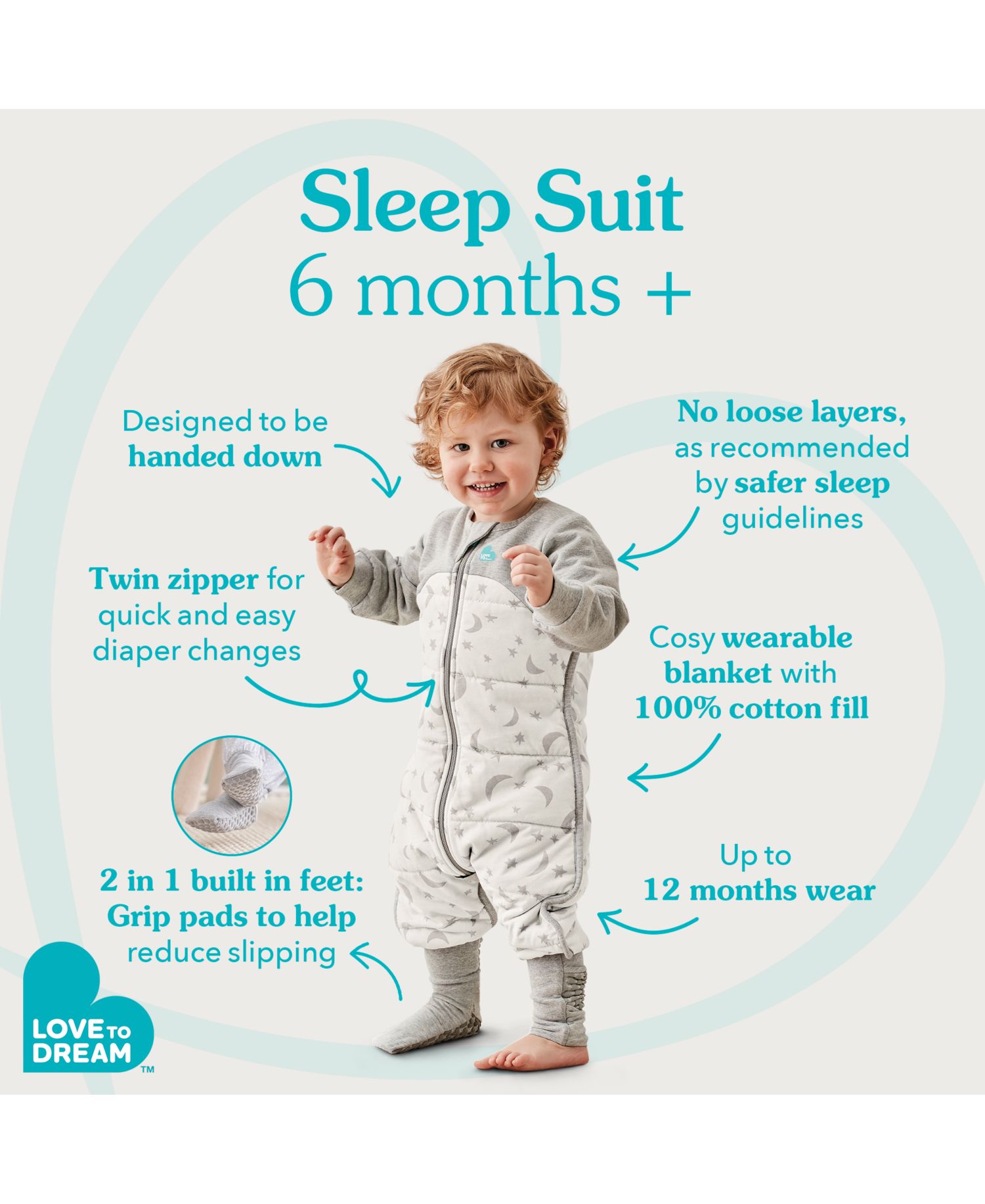 Baby Sleep Suit Cotton Fleece - 1.5 TOG - Olive