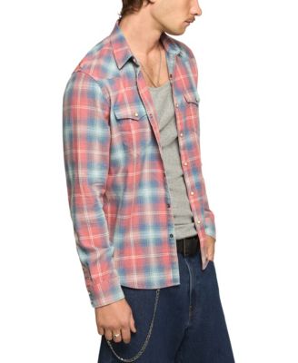 Men's Plaid Long-Sleeve Western Shirt
