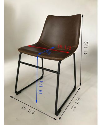 Streamdale Vintage PU Leather Dining Chairs, Set of 2, Antique Grey