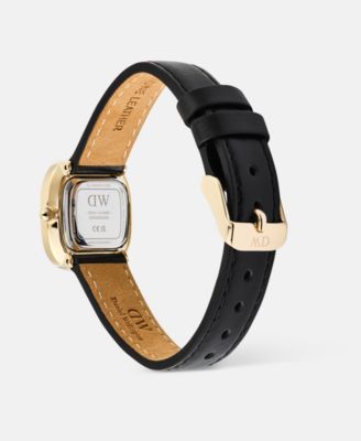 Women's Analog Black Leather Watch, 26 mm