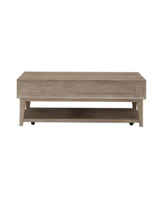 Brentwood Cocktail Table with Drawer Storage - Sandstone Oak Wood