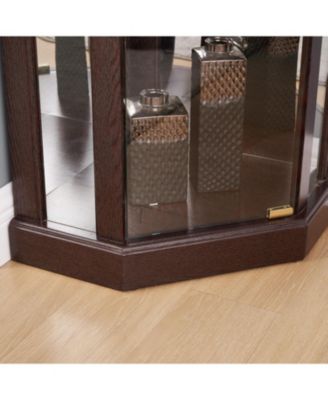 Lighted Corner Curio Cabinet - Dark Cherry