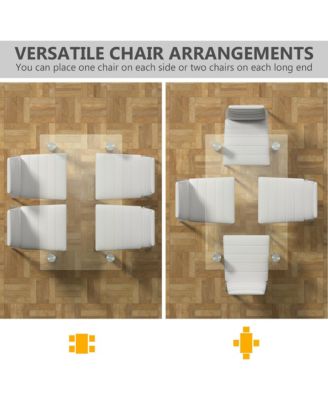 5 Piece Dining Set Table 29.6'' and 4 Chairs Glass Metal Kitchen Breakfast Furniture