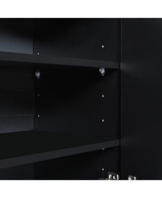 Modern Luxe Shoe & TV Cabinet with Gold Doors