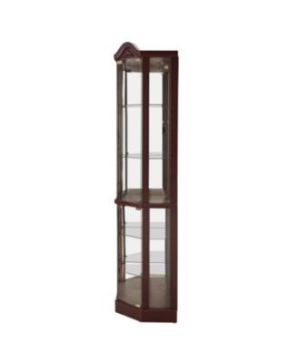 Lighted Corner Curio Cabinet - Dark Cherry