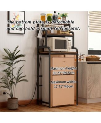 Vintage 4-Tier Mini Fridge Stand with Storage