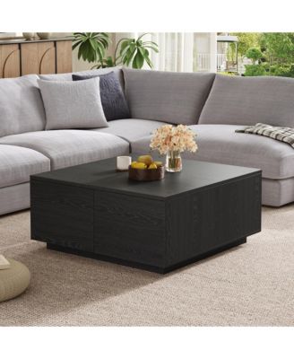 33.25" Square Coffee Table with 4 Drawers