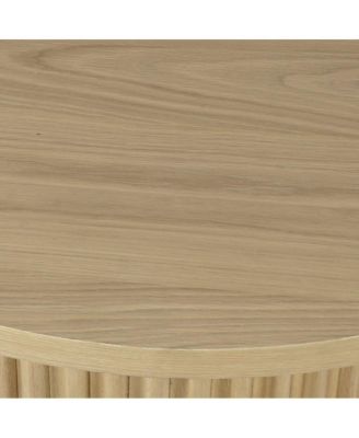 40" Round Mid-Century Modern Fluted Pedestal Base Coffee Table