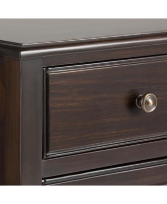 Handcrafted Solid Wood Cabinet with Dark Chestnut Brown Finish 2 Drawers and Adjustable Shelves