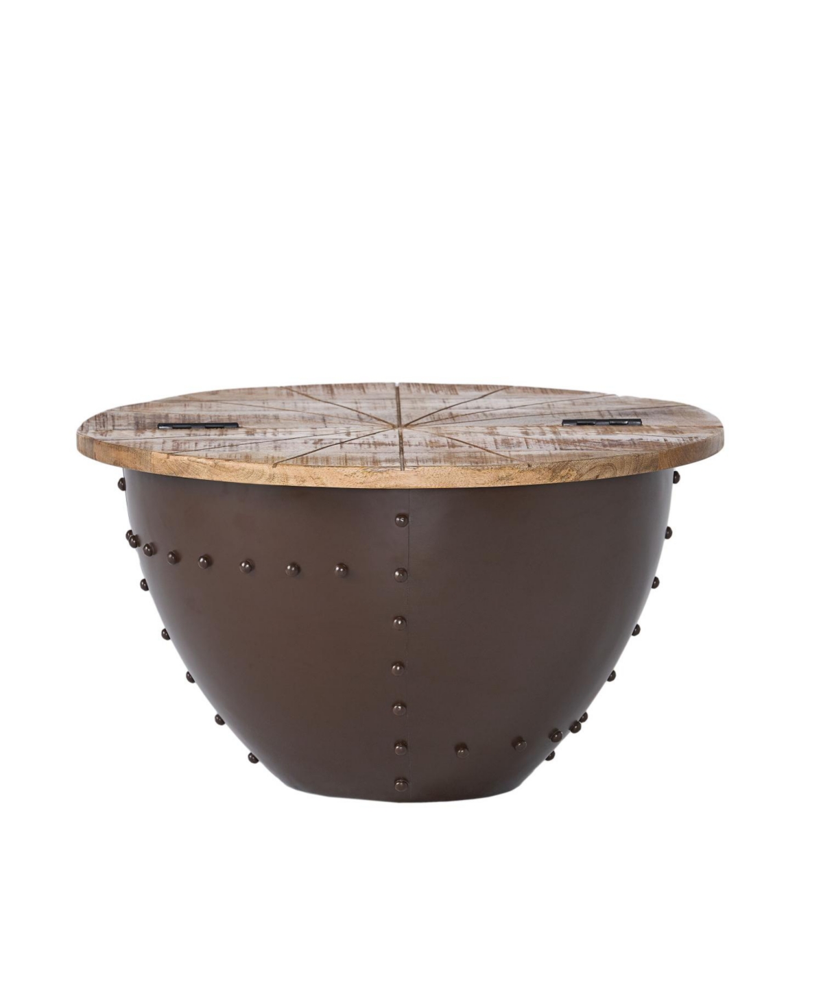 Streamdale Furniture Modern Industrial Hinged Wood Top Coffee Table