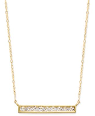 10k yellow gold bar necklace