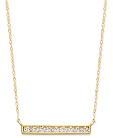Cubic Zirconia Bar Pendant Necklace in 10k Gold