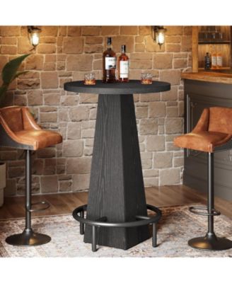 Bar Table, 37.4" High Round Pub Table for Small Spaces, Kitchen, Dining Room (Only Table)